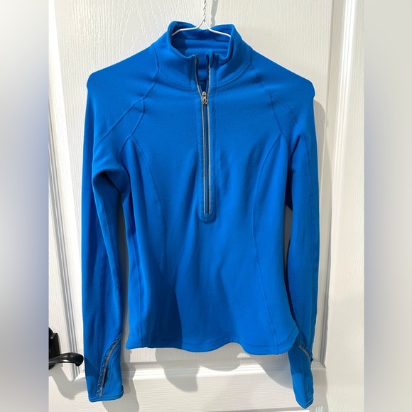 Lululemon U-Turn Half Zip Pullover Track Jacket Silver in Beaming Blue - Picture 8 of 13